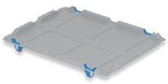 Couvercle d'appui Set Bac Euro NextGen avec 4 fermetures à glissière bleues | LxP 40x60cm | Eurobox, boîte industrielle, boîtes de rangement, empilables, conteneur de stockage, bacs de rangement