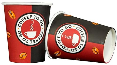 Trendsky 400 x Hartpapier Kaffeebecher to go Pappbecher 180ml Coffee Tee Cups 0,18l