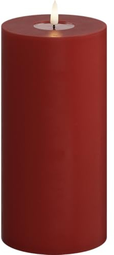 Deluxe Homeart Flammenlose LED-Kerze für den Innenbereich – Rot – mit Real Flame™ Technologie – batteriebetriebene Kerze (10 x 20 cm)
