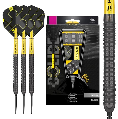 Target Darts Bolide Void 90% Tungsten, Darts med stålspets Swiss Point | Barrel 04, 25G | Professionella dartsspel, svarta darts, Swiss Point-verktyg ingår