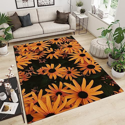 Pflanzen Sie Gelbe Pastorale Chrysanthemen 3D Gedruckte Matte Teppiche Anti-Rutsch Teppich Teppich Home Decoration Print Schlafzimmer Anti-Rutsch BO