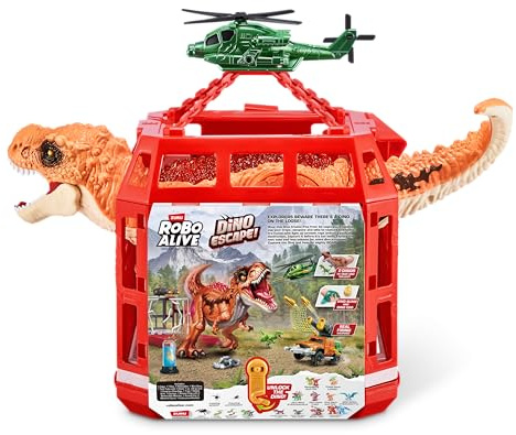 ROBO Alive Dino Escape Serie 1 von ZURU, batteriebetriebenes Roboterspielzeug mit Leuchteffekt, T-rex