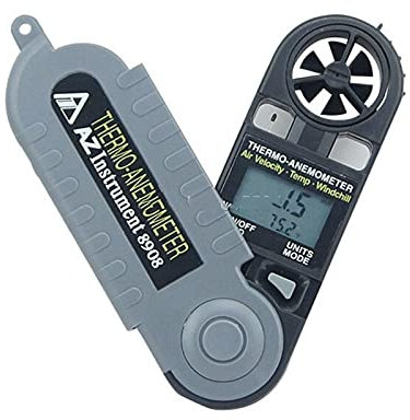 Anémomètres AZ8908 Digital 3-in-1 Pocket Thermo Anémomètre Température Vélocité Air Velocity Beaufort Force Météo Mesurer avec précision la vitesse du vent et la température.