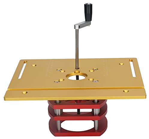 Tavolo Elevatore per Fresatrice in Lega di Alluminio, Kit di Sollevamento Manuale per Fresatrice con Manovella Facile Regolazione, Ideale per Piccole Macchine (Oro)