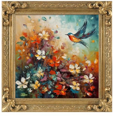 FOLKOR Vintage Gold Frame for 6x6 Canvas Painting, Baroque Ornate Open Back Frame for Canvas Prints Pictures Portrait Landscape, No Back & Cover (Gold)