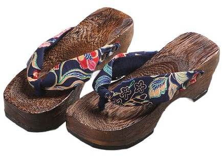 BYWXW Chanclas Sandalias de Madera Zuecos Japoneses Tradicionales Kimono Zapatillas,Madera Verano Playa Calzado,Zuecos Zapatillas Laderas Femeninas Tacones Altos(Size:EU 38,Color:Purple)