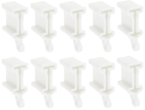 VOANZO 10 Piezas de topes de Extremo de riel de Cortina Blancos, Accesorios de riel de Cortina, Tapas de Extremo para riel de Cortina Curvo Flexible, Montaje en Pared, Revestimiento, Uso en Techo