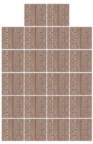 22* WPC Falzdeckplatten 30x30 cm,Terrassen-Fliese WPC Kunststoff Kaffee,Terrassenfliesen,Balkonfliesen für anthrazit-grau, Garten Bodenbelag, Drainage, Klick-Fliesen