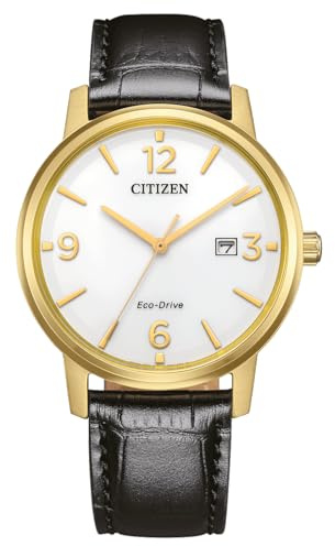 Citizen Eco-Drive - Reloj Solar con Fecha y números arábigos en Diferentes variaciones, Negro, 40 MM, Correa.