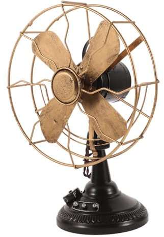 MAGICLULU Ventilateur Retro Vintage en Fer, Modèle de Ventilateur de Table Vintage, Ornement Décoratif pour Bureau et Maison, Pièce Maîtresse Élégante