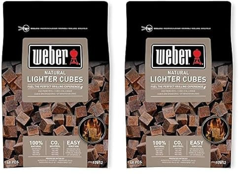 Weber 17612 - Cubetti accendifuoco 48 pastiglie sul marrone (Confezione da 2)