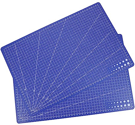 DIYEAH 2 Stück A3 Selbstheilende PVC Schneidematte für Bastelarbeiten Einseitige Schneideunterlage Präzise Hilfslinien für Künstler und Schüler
