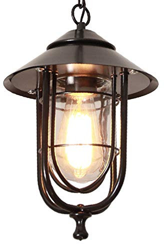 Suspension vintage industrielle extérieure E27 noir étanche IP44 lampe suspendue rétro fer plafonnier éclairage pour pavillon villa loft lustre étanche à la pluie