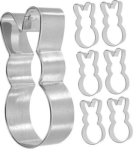 Mikinona 6 Pezzi Tagliabiscotti Forma Coniglio Inossidabile per Biscotti e Dolci Pasquali Facili Riutilizzabili per Cucina e Professionale