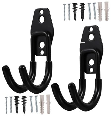 Mikikit 2piezas Gancho De Pared para Mangueras De Jardín Resistente Metal Soporte Pesado Montaje Fácil Almacenamiento y Organización Exterior