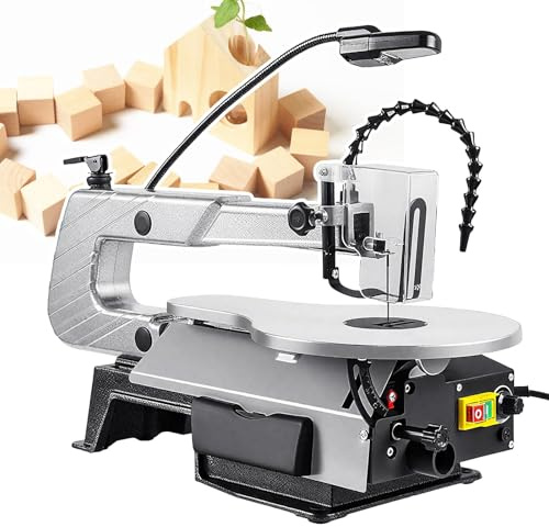 Electric Fret Saw/Scroll Saw-150w Motor | 5.7cm Cutting Height | 0–45° Tilting Table | Variable Speed Scroll Saw-with Flexi Led Light/ 20 Saw Blades,for Wood, Plastic & Metal