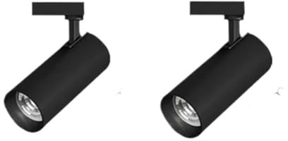 Lampara Focos Techo Giratorio,Luz de Pista LED Foco de riel magnético LED con rejilla, reflector, moderno, empotrado, flexible, lineal, CA 220 V(30W x 2PCS,Black,Cold White 6000K)