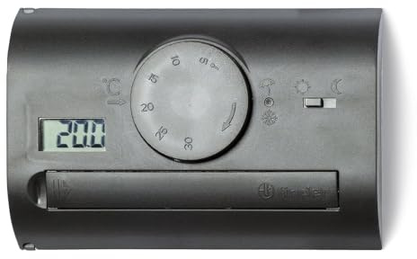Termostato digitale con manopola di regolazione, montaggio a parete, a batteria, antracite, modalità antigelo/Off/Estate/Inverno, display LCD, caldaia, riscaldamento, 1T.41.9.003.2000