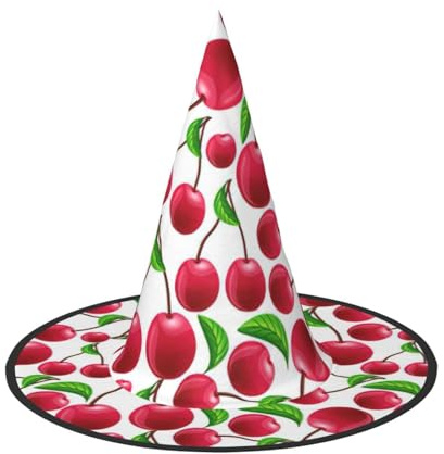 FBGHHTY Sombrero de fiesta con estampado de cerezas rojas para adultos, para fiestas de carnaval, disfraz de cosplay