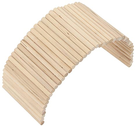 Ycauty Klätterbro för Husdjur Säker Böjbar Trätunnel för små Husdjur, Lek och Motion för Kaniner Marsvin Hamstrar, Björkmaterial (15 * 30 cm)