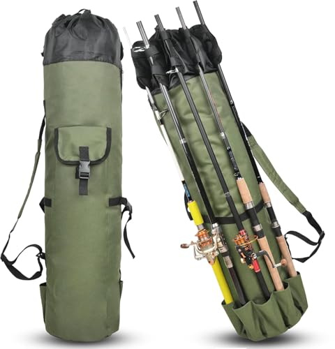 Shaddock Sac Souple de Transport de Canne à pêche et Bobine (Vert Armée)