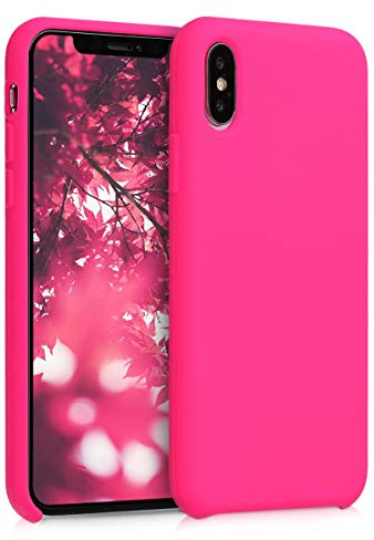 kwmobile Housse Compatible avec Apple iPhone XS Coque - Housse de téléphone Protection Souple en TPU Silicone - Rose Fluo