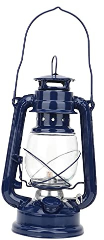 Vintage Kerosene Oil Lamp Iron Lantern for Party Pub Decoration Gift Unique Visual Effects Blue