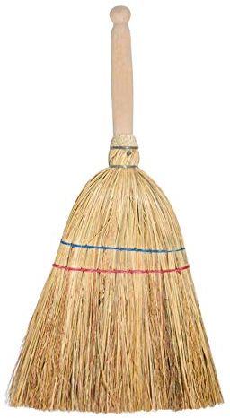 York Reisigbesen Mini Aus Sorgo Strohbesen Reisstrohbesen Gartenbesen Hofbesen Für Kleine Fläche Stiel 16 cm