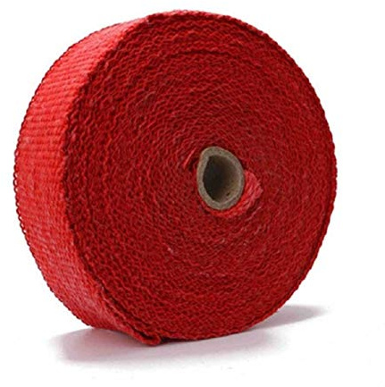 Auspuffband 15M Motorrad Auspuff Wärme Wickel Wärmekopf Rohrband für Motorrad Fiberglas Hitzeschild mit rostfreien Krawatten Hitzeschutzband (Color : 15M Red)
