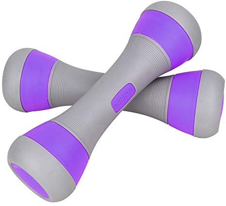 ZhaoCo Set Manubri Palestra Regolabili, Pesi per Donna, 5 Opzioni di Peso da 1 a 2 kg, Manubrio in Neoprene Antiscivolo - Viola