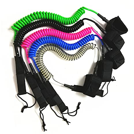 RH-HPC Surf Leine 8FT-12FT Surfbrettleine 8mm Spiralleine Leine Steh auf Paddel Board Fußseil SUP Leash. (Color : 8ft 8mm Black)