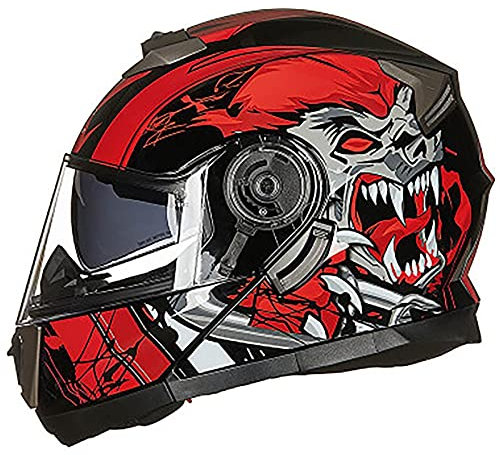 Motorradhelm Klapphelme Integralhelme ECE Zertifiziert Scooter Helm Mit Doppelvisier Motocross Helm Outdoor Schutzhelm,Für Roller Racing Chopper Cruiser Männer Women 3,M(55-57CM)