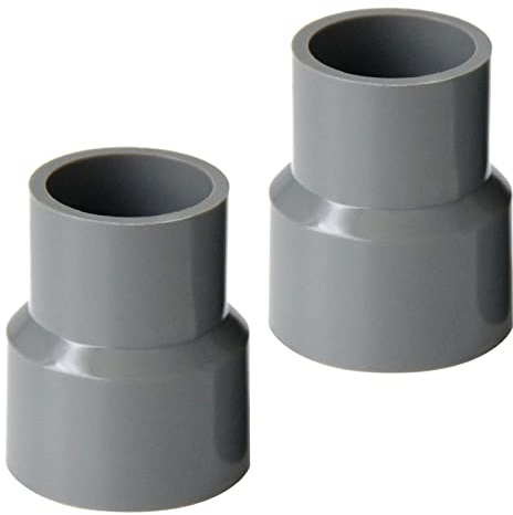 hifrom PVC Reducer 63*50mm, Downpipe Connection Sleeve, Plastic Gutter Connector, Rainwater Drainage, DN 50/40, Gray (2 Pieces)