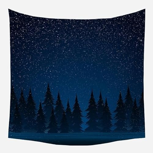 EHOMERY Wandteppich Für Wohnzimmer Bunte Wanddecke Schwarz Waldnacht Wandbehang Mit Fotos Familien Strandtuch Wandbehang Deko Wandschmuck Groß Wohnzimmer Wanddekoration 95X73Cm