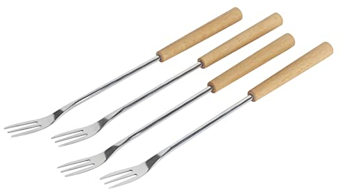 KUHN RIKON Lot de 4 fourchettes à fondue au fromage en bois de hêtre
