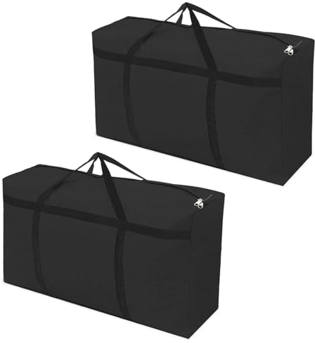 WITERY 2 Pack 180L/47.5 Gallons Extra Large Storage Bags Jumbo Duffle Bag for Travel Moving Totes Boxes Heavy Duty Stronger Handles Zippers Reusable Storage Totes for Bassinet Clothes Blankets