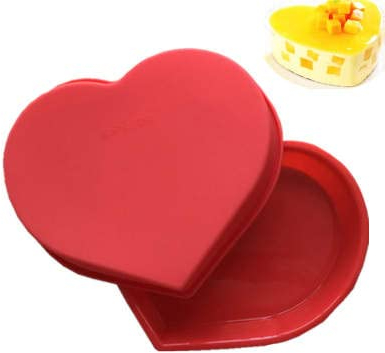 Q-Town Silikonbackform Herz Backform Heart Valentinstag Kuchenform Hochzeit Form aus Silikon rot NEU