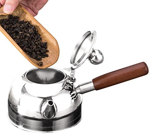 MUMIAO Tetera silbante | Hervidor de agua con fondo plano | Tetera para placa de cocina con mango resistente al calor pequeña tetera para té, café