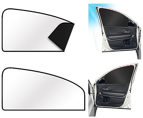 URAQT 2PCS Pare Soleil Voiture Bébé, Magnétique, Argent, Fenêtre Avant | Rideau Pare-Soleil de Voiture Magnétique, Protection UV Rideaux, fenêtres de Protection Solaire de Voiture Enfants Adultes
