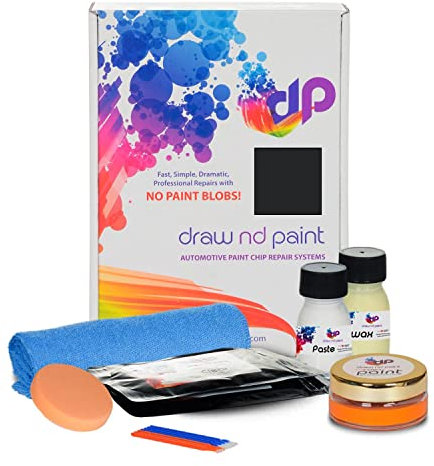 DrawndPaint Lackreparaturset Kratzerentfernung Autolackrapatur Lack zur Ausbesserung von Steinschlägen und Kratzern am Auto Lackstift geeignet für Audi Ebony Black Pearl - Lz9W