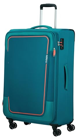 American Tourister Pulsonic - Spinner L, Erweiterbar Koffer, 81 cm, 113/122 L, Türkis (Stone Teal)