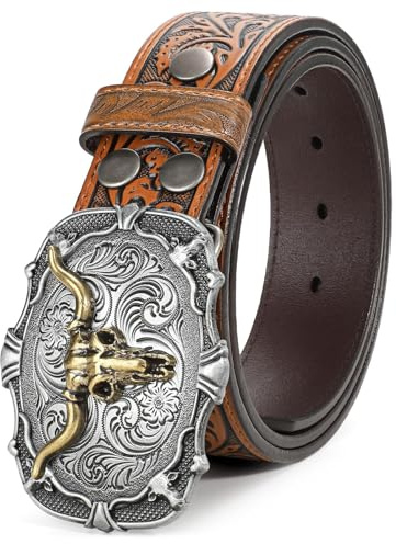 BELTROAD Cowboy Western Gürtel Herren, Cowgirl Country Wilder Ledergürtel | Jeansgürtel Cowboy Kostüm für Karneval Halloween, Western Outfit, Weihnachten Herrengürtel Geschenke, Country Musikfestival