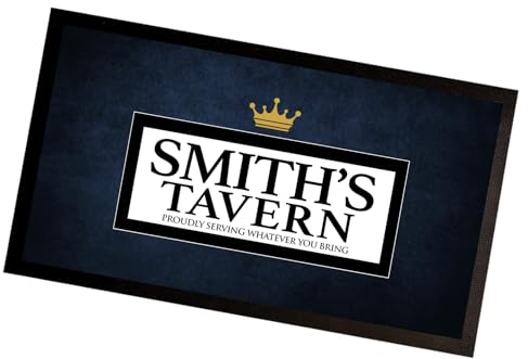Artylicious Barläufer-Matte – mit Ihrem Namen Bar – Blau Grunge Mat C107 Home Bar Zubehör