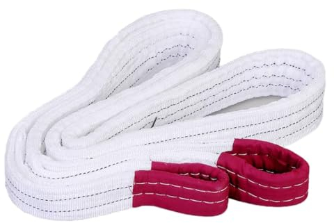 Langlebiger Hebegurt mit Doppelknopf weißer Flachgurt starker Kran-Hebegurt Industrielle Hebegurte zum Be- und Entladen Schwerer Gegenstände (Color : 3T, Size : 9M)