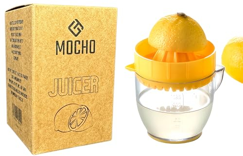 MoCho® Zitronenpresse, Entsafter, Juicer mit Fruchtfleisch/Kern Filter und Behälter Zitruspresse, Lemon Squeezer, Handpresse, Saftpresse für Bar, Küche, Restaurant, handliche Größe