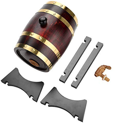 KIMISS Barrica de Roble Vintage para Vino, Cerveza, Whisky y Ron, 1.5L - Tonel de Madera de Roble Envejecido, Ideal para añejar licores y Bebidas