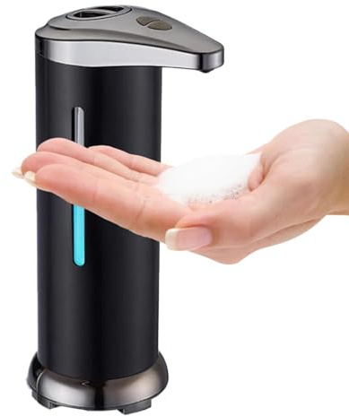 Dispensador inteligente de jabón – Dispensador de de manos sin contacto, dispensador automático de desinfectantes | Dispensador eléctrico inteligente sin contacto, funciona con pilas,