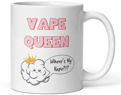 Confidently Quirky - Vape Queen White Mug, Funny Vaping Secret Santa Mug, Joke Vape Girl Gift, Christmas Vape Daughter, Birthday Mum Vape