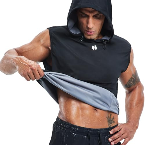 HOTSUIT Sauna Shirt for Men Weight Loss Sauna Vest for Sport Anti-rip Men's Sweat Shirt Waist Trainer Pullover Slimming Sauna Tank Top for Boxing Fitness on Gym