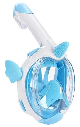 NADCFN Schnorchelmaske Volltrockene, beschlagfreie und wasserdichte Einhorn-Tauchmaske mit fortschrittlichem Atemsystem für Schwimmen und Schnorcheln Tauchmasken(SkybBlue)